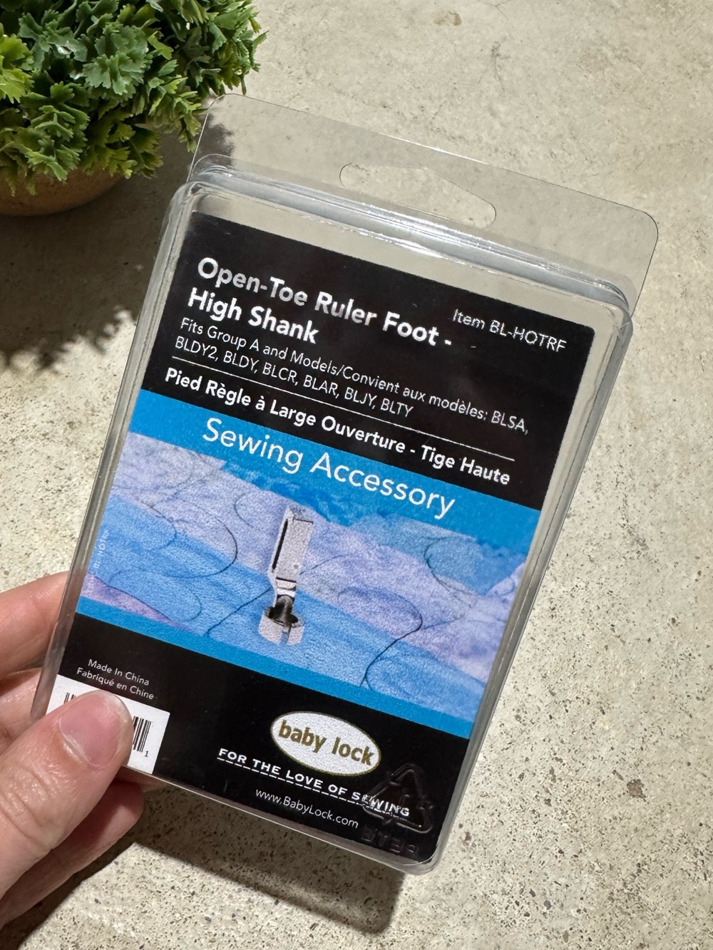 Baby Lock Sewing Accessory Open Toe Ruler Foot High Shank Group A